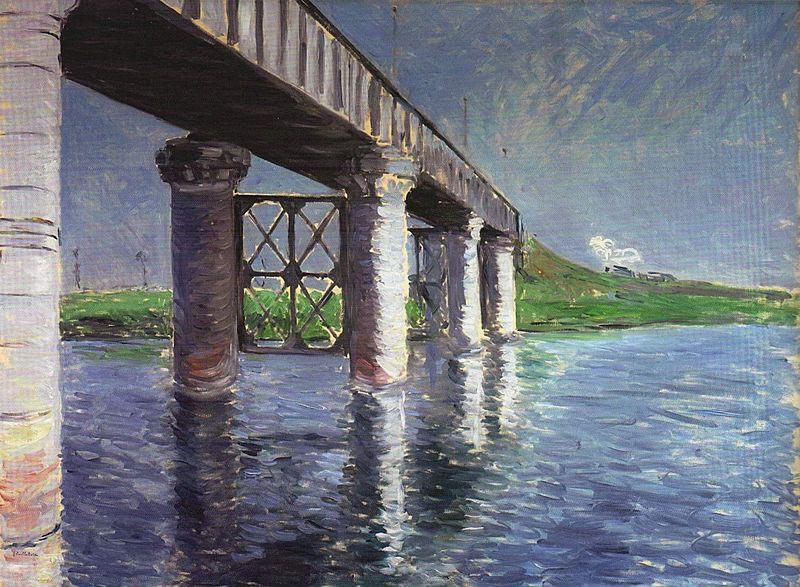 Gustave Caillebotte The Seine and the Railroad Bridge at Argenteuil oil painting picture